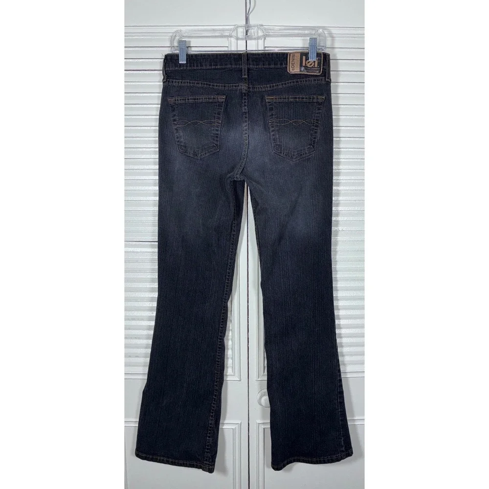 LEI Jeans Y2K Juniors Dark Wash Mid Rise Bootcut Flare Denim Pants Size 11